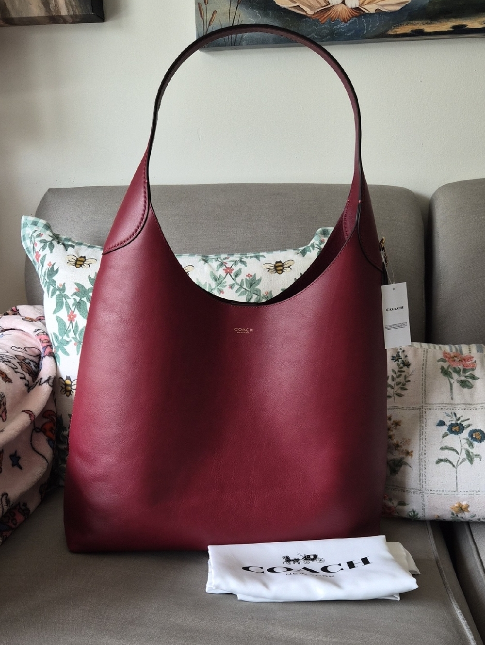 Coach Dark Ruby Full Grain Leather Brooklyn 39 Shoulder Bag